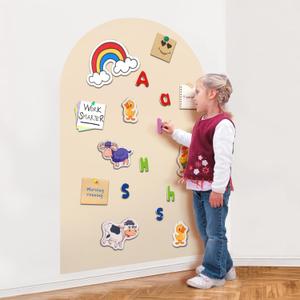 Magnetic Wall Decal Arch: 31" x 39" Magnetic Chalk Board Sticker -for Kids & Playroom (Ivory White)