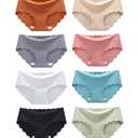 Demifill Teen Girls Seamless Underwear Tagless No Show Panties for Teens Pack of 8 Size 13-14 Years Mixed Color