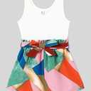 PATPAT Mom and Daughter Matching Jumpsuits - Black Tank Top with Floral Wide-Leg Shorts (8-9 Years, Palette White)