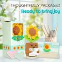 Birthday Gifts for Mom, Handmade Positive Crochet Sunflower for Home Office Desk Decor, Thank You Gifts for Women Teacher Friend Daughter Nurse Coworker,Emotional Support Plant with Positive Card