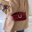 Shoulder Bag for Women, Small Shoulder Purse with 2 Straps, Casual Crossbody Bag Vintage Leather Handbags with Zipper (Red)