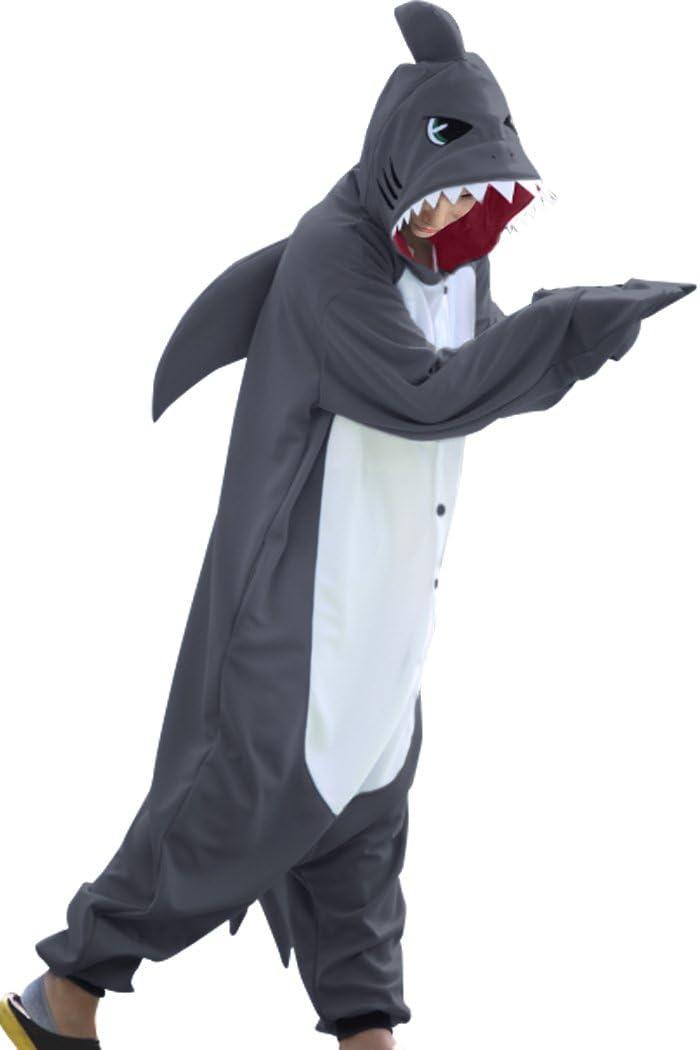 WOTOGOLD Animal Cosplay Costume Shark Adult Pajamas (XX-Large, Gray)