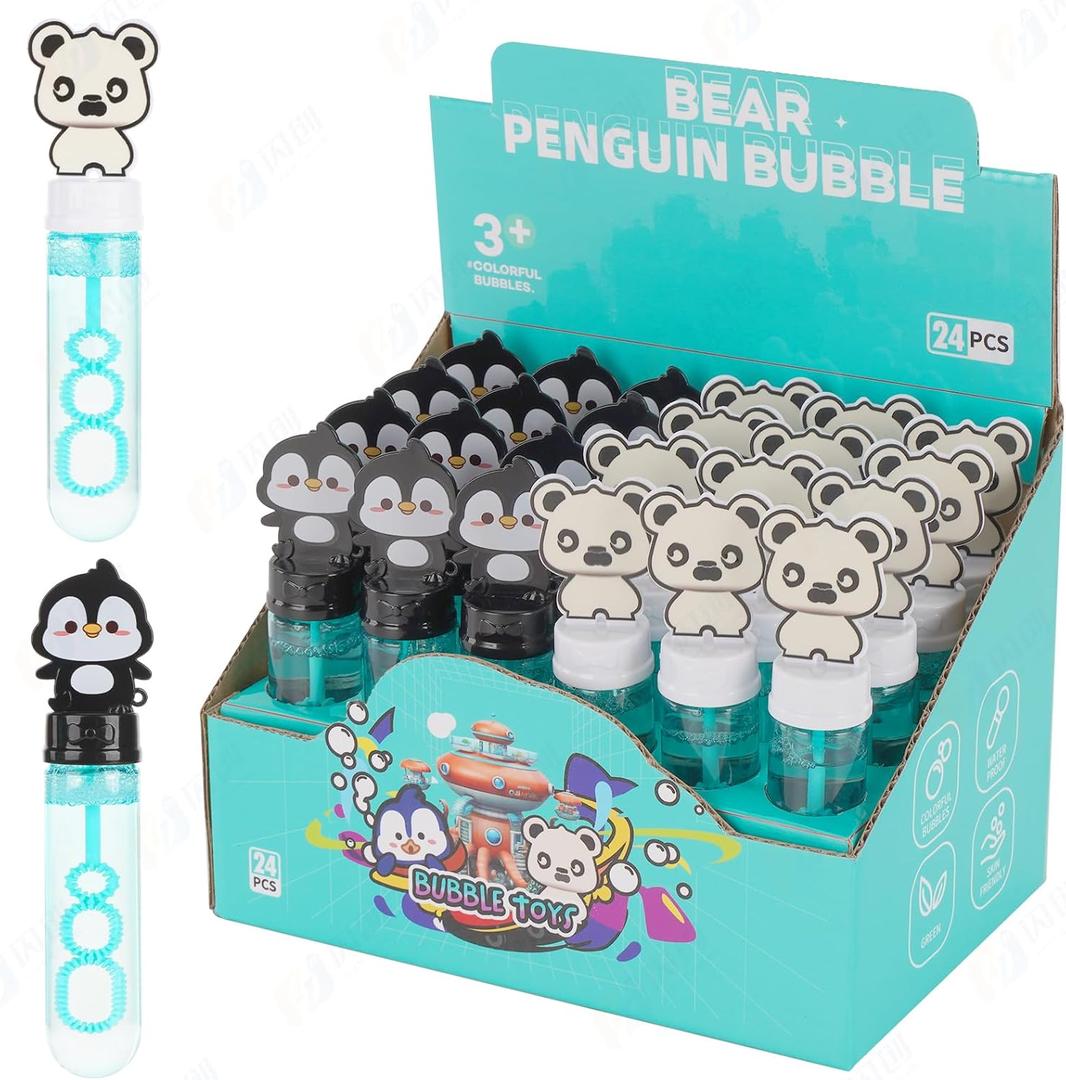 Arctic Polar Animals Party Favors Bubble Wands for Kids Captain Bear and Doctor Penguin Birthday Party Goody Bag Stuffers Winter Animals Themed Presents Giveaways 24PCS