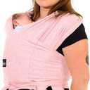 Koala Babycare Baby Carrier Wrap, Easy to Wear As a T-Shirt - Original Baby Carrier Newborn to Toddler - Sling One Size Fits All - Baby Wraps Carrier Up to 22lbs (Pink)