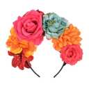 Vividsun Day of The Dead Headband Costume Rose Flower Headband (D/rose Mixed color)