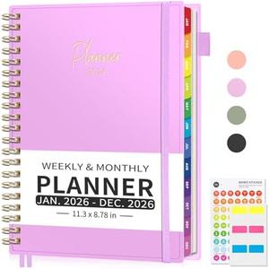 EMSHOI 2026 Appointment Book, A4 15-Minute Hourly Planner, JAN 2026 - DEC 2026, Daily Weekly Monthly, 100GSM Thick Paper, PVC Cover, Colorful Tabs - for Work, School, Salon Scheduling, Purple