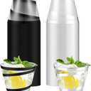 Gejoy 9 oz Rimmed Swirl Plastic Cups Disposable Wine Drinking Cups Clear Elegant Graduation Tumblers for Mother's Day Wedding Party Supplies(100 Pcs,Silver, Black)