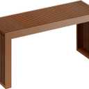 Bamboo Dining Bench Indoor Long Entryway Shoe Rack Bench,Outdoor Modern Wood Benches 35 Inch Bamboo Bench for Living Room Hallway Bedroom Bathroom (Light Brown)