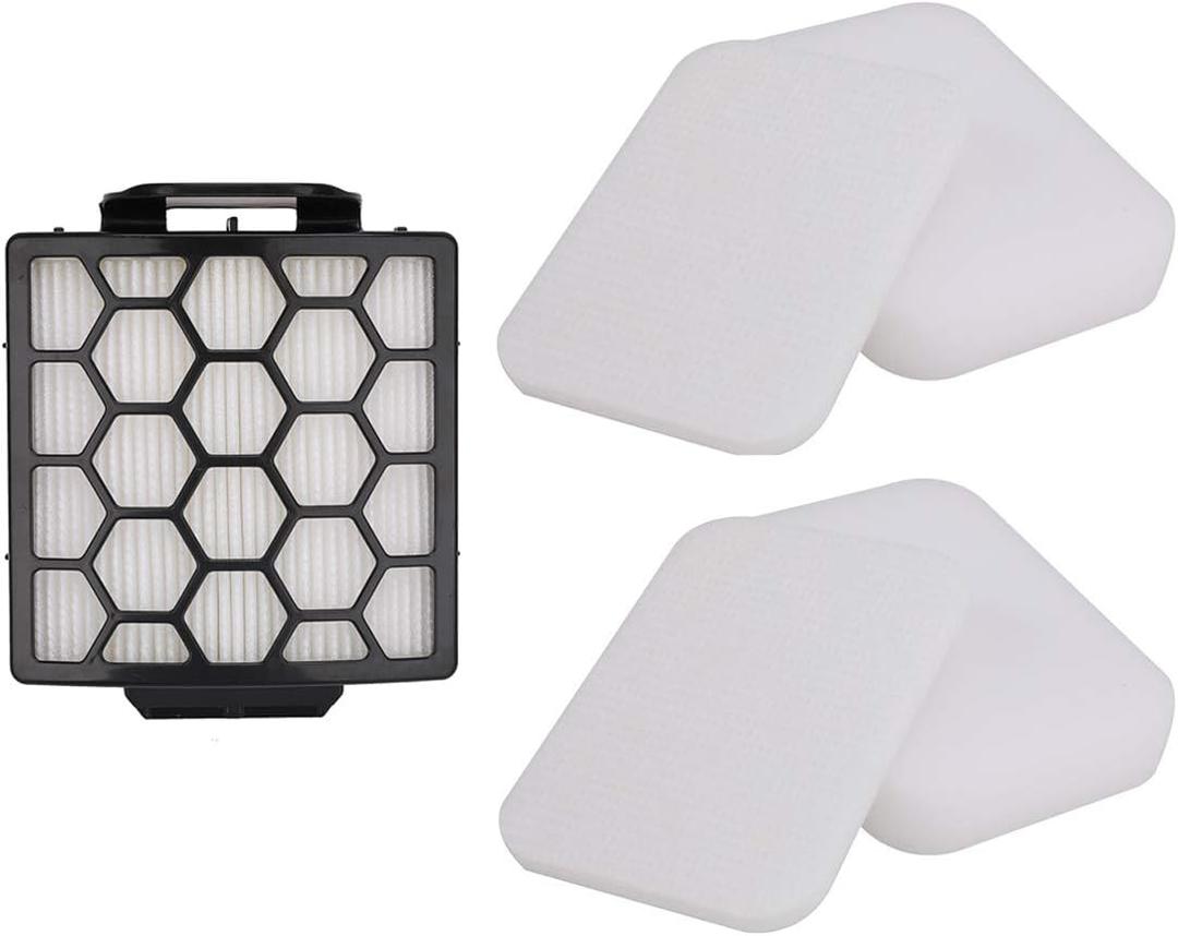 1 HEPA Filter & 2 Set of Foam Filters for Shark Navigator NV150 NV251 NV255 & Zero-M ZU62 ZU62C ZU60 Upright Shark Vacuum Filter Replacement Part 1238FT60 1239FT60