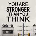 2 x AnFigure Large Inspirational Gym Wall Stickers Fitness Motivational Quotes Wall Decals Sports Workout Art Vinyl Home Decor You are Stronger Than You Think 24"X20"
