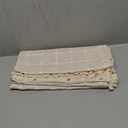 72"x72" Beige Grid Shower Curtain with Tassel Trim – Boho Chic Bathroom Decor