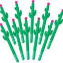 Cactus Shaped Ballpoint Black Gel Ink Pens Craftdady 10pcs Cute Rollerball Fun Pen for Classroom School Office Students Supplies 155mm