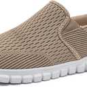 Men's Slip On Shoes Loafers Casual Sneakers for Business Walking Boat Shoes Slipper Comfy Lightweight Non-Slip (7, Khaki)
