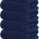 Tens Towels Pack of 6 Hand Towels, 100% Cotton, Lighter Weight, Quick to Dry, 16 x 28 Inches, Super Soft & Absorbent, Perfect for Bathroom & Kitchen, Navy