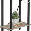 TUTOTAK Small End Table with Charging Station, Narrow Side Table with USB Ports and Outlets, Skinny Sofa Table, Slim Nightstand, Living Room, Bed Room, Greige TB01BG060, 2-Tier7.9"D x 15.8"W x 22.5"H