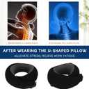 Tuvalud Travel Neck Pillow,360 Surround Support, Memory Foam Travel Pillow with Adjustable Buckle for Airplanes, Cars & Office Naps (Black)