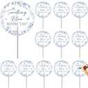 Cheerupp 12 PCS Something Blue Before I Do Bridal Shower Hand Fans Bulk, Blue Floral Bridal Shower Wedding Handheld Fans Bulk for Guest Favors Gifts, Spring Flower Garden Theme Party Decor Supplies