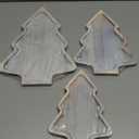Sliner 3 Pcs Christmas Wooden Serving Platter Tray Christmas Dishes Plate Charcuterie Board with Handles Xmas Tree Hat Deer Decorative Food Display Fruit Plate for Food Cake Snack Nuts(Tree)