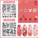 Biutee Nail Stamping Plates Set 15PCS Nail Art Stamper Scraper Nail Art Stamping Kit with Storage Bag Gift Box Nail Stamp Template Kit Lace Flower Butterfly Star Holiday Design