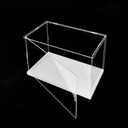 MECC Openable Clear Acrylic Display Case-Assemble Countertop Box with white Base for Display-Clear Display Box,Dustproof Protection Showcase for Figures Toys Collectibles (14x8x8inch/35x20x20cm)