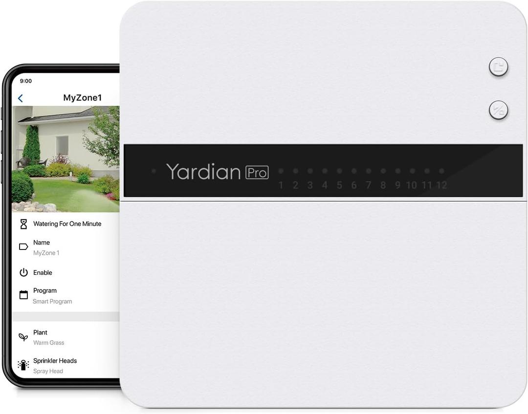 Yardian Pro Smart Sprinkler Controller (6-Zone) Easy DIY Install, Apple HomeKit, Ethernet & Wi-Fi, Manual Buttons, Weather-Based Scheduling
