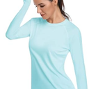 Womens Long Sleeve Sun Shirt Lightweight Uv Blocking Rash Guard Sunscreen Top SPF Protection Upf50+ Clothing with Thumb Hole, Size XL