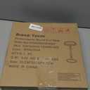 Small Round Side Table, Coffee Drink Table for Small Spaces, Modern Night Stand with Metal Leg, Weighted Iron Base Pedestal Round End Tables for Living Room, Bedroom, Narrow Corners,Sofa Couch (White Gold)