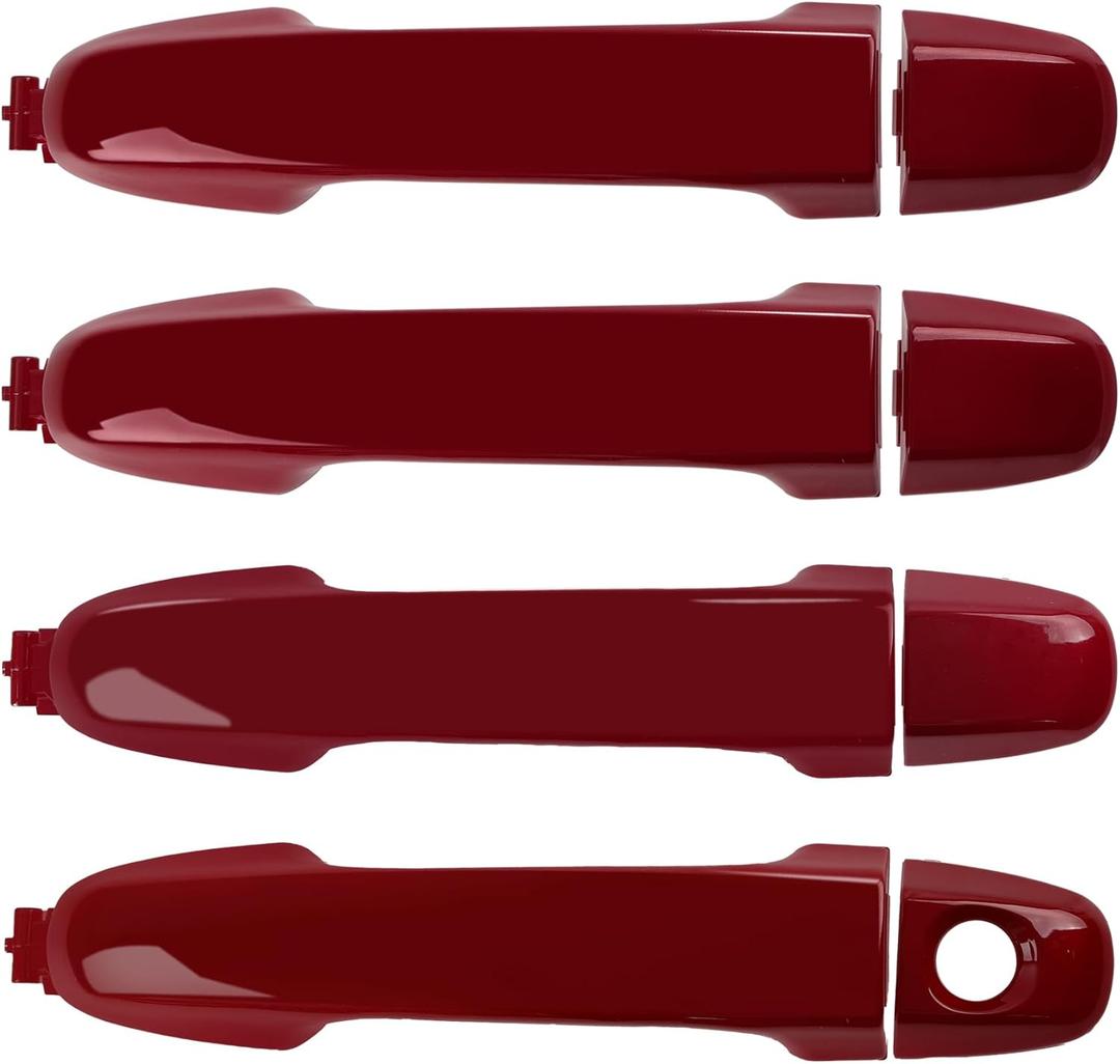 Gledewen 4 PCS Exterior Door Handle Front Rear Driver Passenger Side, Compatible with 2012 2013 2014 2015 2016 2017 Toyota Camry, Replaces# 6921106090 6925006020C0, Red Painted