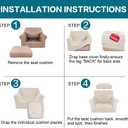 Turquoize 2 Piece Chair Covers Armchair Slipcovers for Living Room Armchair Sofa Cover with Individual Cushion Covers Feature Jacquard Fabric (Chair, Island Fossi)