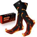 Heated Socks for Men Women Rechargeable,3 Heating Settings Mobile Warming Heated Socks Foot Leg Warmers,Electric Heated Skiing Hunting Camping Fishing Cycling Socks Washable (Large)