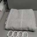 MitoVilla Boho Farmhouse Shower Curtains for Modern Farmhouse Bathroom Decor, Grey Country Thick Polyester Linen Fabric Shower Curtain, Rustic Tassel Cloth Shower Curtain, 72 x 72, Light Grey