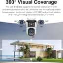 3-Lens PTZ Security Camera Outdoor Wireless WiFi, 6MP 3-Screen Display Home Surveillance Camera IP66 Waterproof Night Vision