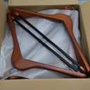 Coat Hanger 8Pack, MEQUTION Wood Hangers Trouser Hangers Extra Wide Shoulder Wooden Hangers for Heavy Coat, Sweater, Skirt, Suit, Pants, Retro Finish (Walnut)