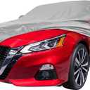 Silver Tone Heavy Duty Waterproof Car Cover for Sedan 201"-207" - All-Weather UV Protected Outdoor Full Exterior Cover with Sun/Snow/Rain Resistance