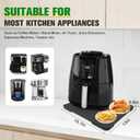 Appliance Slider 360 Rolling Tray for Coffee Maker Bamboo Coffee Pot Slider Tray for Countertop Rotation Sliding Tray with Wheels, Appliances Mat Easily from Under The Cabinet Black(15.7"13")