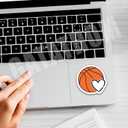 2 x (3Pcs) Basketball Stickers Basketball Heart Vinyl Decals Waterproof Sport Sticker for Team Players Coach Teens Girls Fan, Water Bottle, Scrapbook, Poster Board, Laptop, Tumbler, Cup, 3" x 2.9"