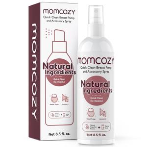 Momcozy Portable Breast Pump Cleaning Spray, Effective Milk Fat Removal & Residue-Free, Natural Grapefruit Scent, Pump Spray for Breast Pump or Accessories, and Other Baby Products, 8.5 Fl Oz