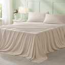 Anluoer Beige King Comforter Set 7 Pieces, Bed in a Bag with Sheets, All Season Bedding Sets with 1 Comforter, 2 Pillow Shams, 2 Pillowcases, 1 Flat Sheet, 1 Fitted Sheet | Softness, High Quality, Warmth, Comfort, OEKO