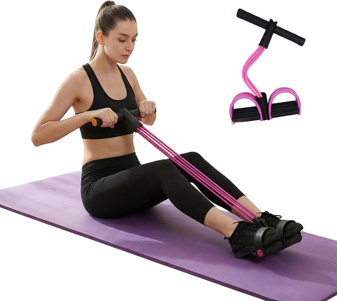 Upgraded Durable 6-Tube Pedal Resistance Strap with Handle, Natural Rubber Fitness Resistance Strap, Multifunctional Fitness Strap, Suitable for Abdominal, Waist, arm, and Leg Shaping Training