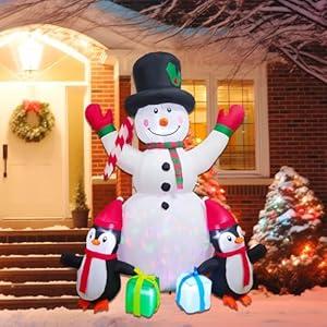 6 Ft Christmas Inflatables Snowman Penguin Decoration with LED Lights & Penguin Christmas Decor - Waterproof Blow Up Yard Decoration for Indoor/ Outdoor, Xmas Holiday Lawn Ornament with Built-in