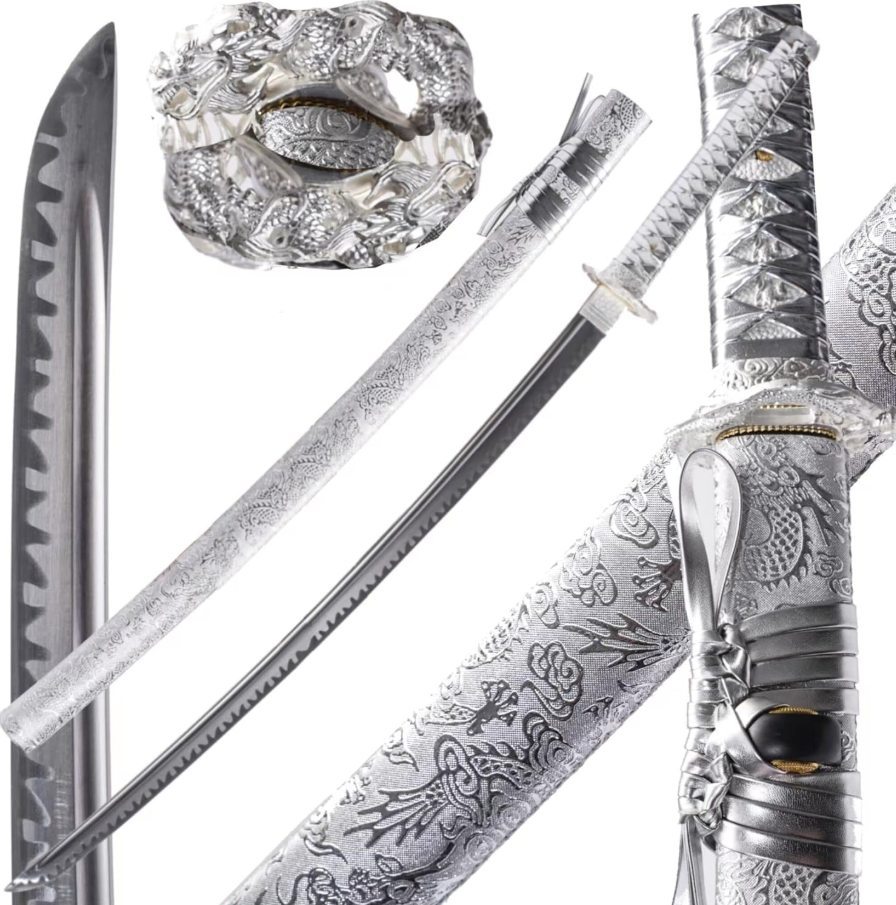 High Carbon Cold Steel Katana Full Hand Forged Traditional Japanese Samurai Swords Real Weapons Sharp,Full Tang,Functional
