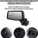 Driver Left Side Door Mirror for 2019 2020 2021 2022 2023 Chevrolet Silverado 1500 /GMC Sierra 1500 Mirros with Power and Heated Glass