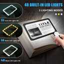 5X Handheld Magnifier for Page Reading - Large Folding Lighted Magnifier with 48 LED Lights (3Modes), Rectangular Handhold Magnify Lens Gifts for Reading Small Prints, Low Vision, Seniors