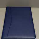 Pacific Mailer Padfolio Portfolio Leather Binder, Interview Legal Document Organizer, Business Card Holder Included Letter Sized Writing Pad [Blue, Piano Noir Faux Leather Matte Finish] (Padfolio (9.75" x 12.5" x 1"))