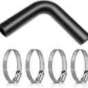 Gasoline Fuel Filler Neck Hose with 4 Hose Clamps,1 1/2 inches Inside Diameter Fuel Hose, Reinforced Gas tank filler hose (90 degree, 1 1/2" ID)