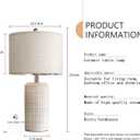 PoKat 23" Modern Ceramic Table Lamp Set of 2 for Living Room White Desk Lamps for Bedroom Farmhouse Bedside Nightstand Lamp House Warming Gifts New Home Decor End Table Lamps Gifts for Women Mom Beige
