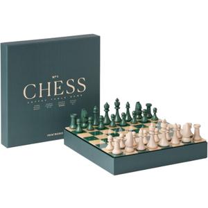 Classic Chess  Green Wooden Chess Set with Acrylic Board  Stylish Coffee Table Game for Adults & Kids Ages 5+  Multilingual Instructions Included