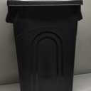 United Solutions Highboy Waste Container with Swing Lid, 23 Gallon, Space Saving Slim Profile and Easy Bag Removal, Handles for Easy Carrying, Indoor/Outdoor Use, Black, 1-Pack.