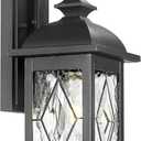 Porch Lights Outdoor 21 Inch Large Outdoor Wall Lights with Clear Water Ripple Glass Aluminum Waterproof and E26 Socket (Black)