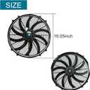 16" inch Universal Slim Fan Push Pull Electric Radiator Cooling 12V Mount Kit